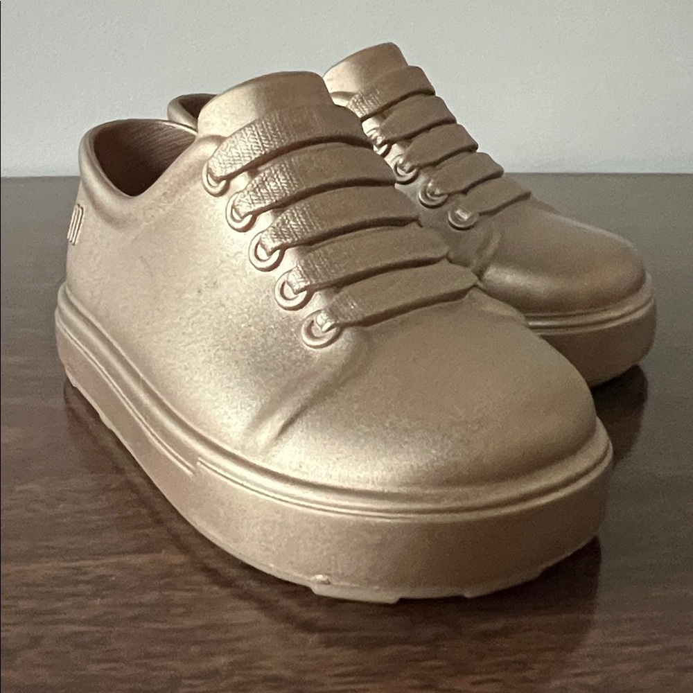 Mini Melissa Metallic Gold/Bronze Sneakers Size 5 Toddler - Picture 3 of 12